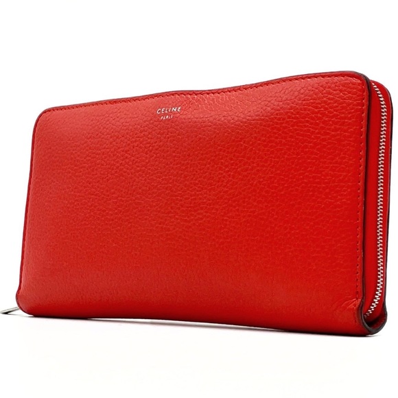 Celine Handbags - Celine Red Leather Wallet